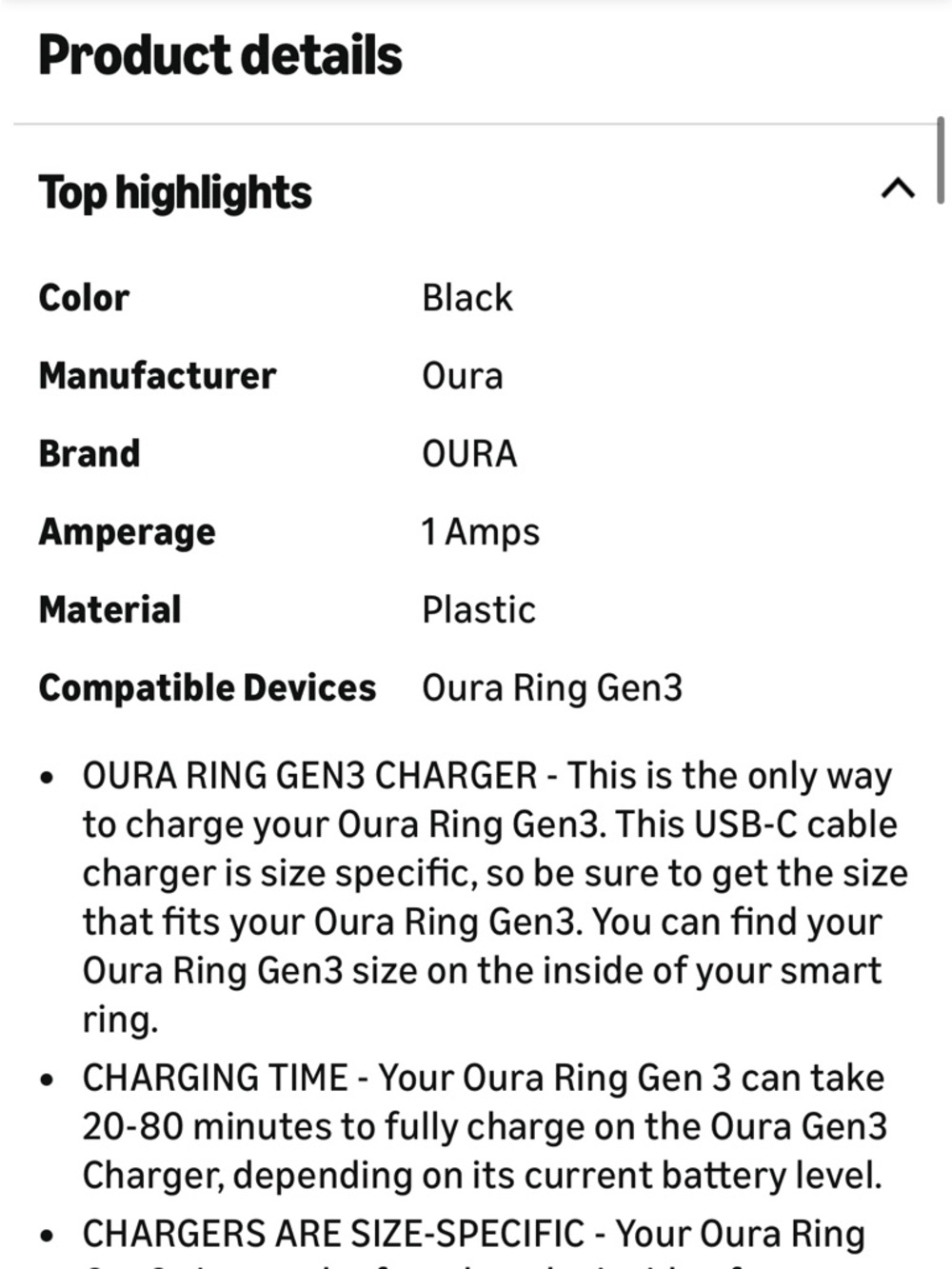 Oura Ring Gen3 charger size 8. - Picture 3 of 4